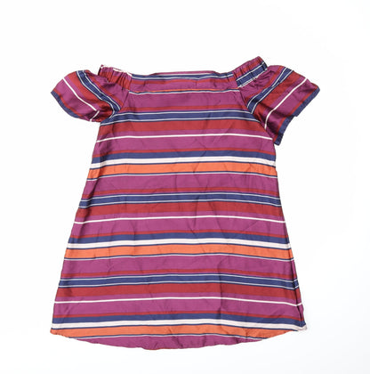 Additional front view of New Look women’s purple striped shift, size UK 10