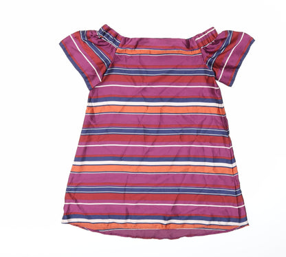 Back view of New Look women’s purple striped shift, size UK 10