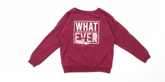Primark Girls Red   Pullover Sweatshirt Size 8 Years