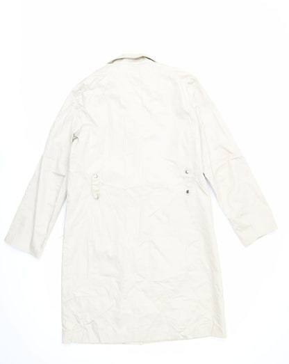 Back view of John women’s beige overcoat coat, size UK 12