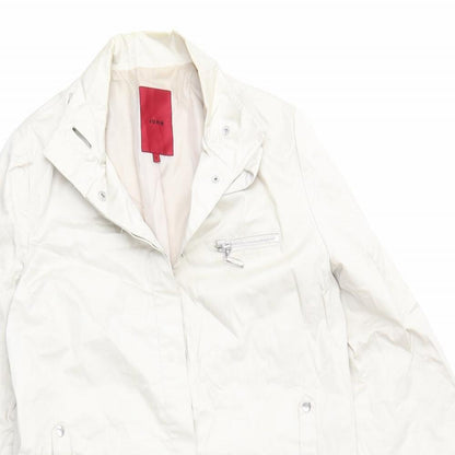 Close-up detail of John women’s beige overcoat coat, size UK 12