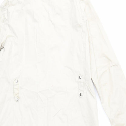 Brand and care label for John women’s beige overcoat coat, size UK 12