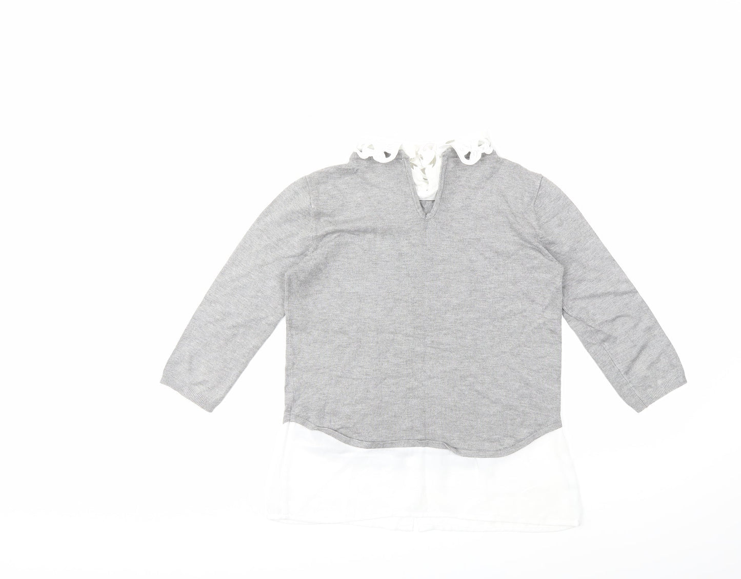 NAF NAF Womens Grey  Knit Pullover Jumper Size S