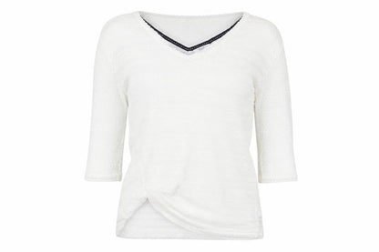Front view of Next women’s white jumper, size UK 6