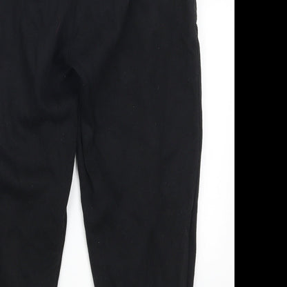 Brand and care label for Denim Co women’s black sweatpants, size UK 8