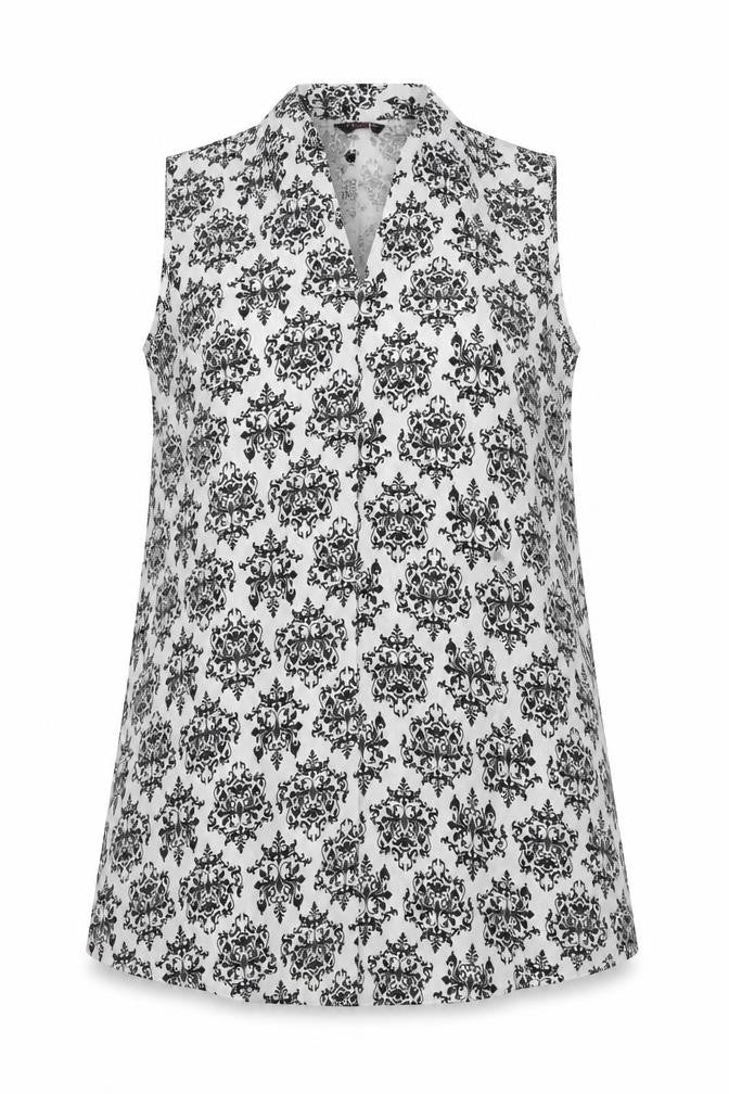 Peacocks Womens White Batik  Sheath  Size M