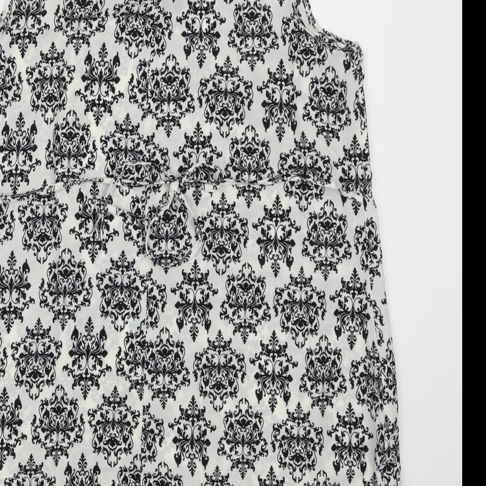 Peacocks Womens White Batik  Sheath  Size M