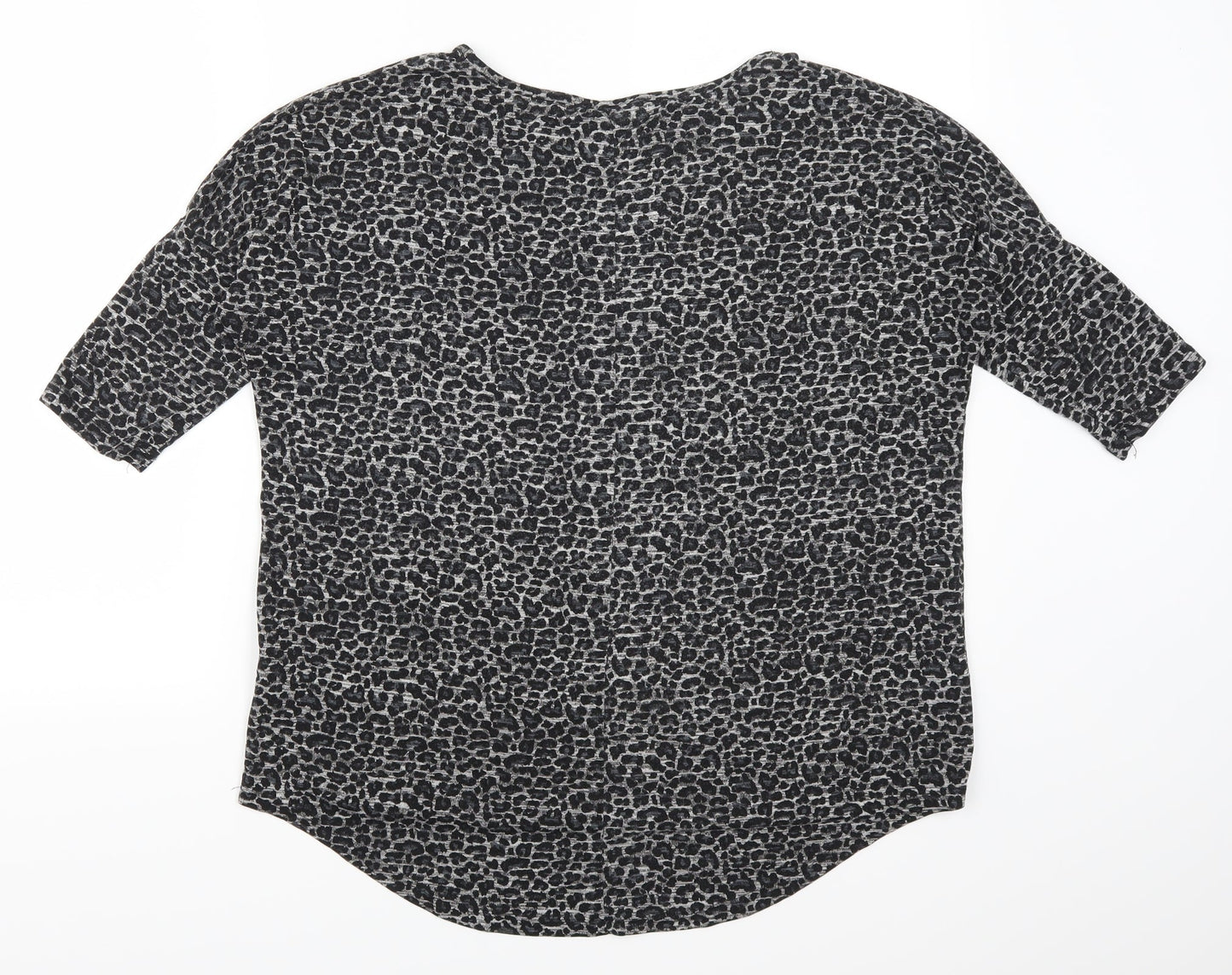 Select Womens Grey Animal Print  Basic T-Shirt Size 8