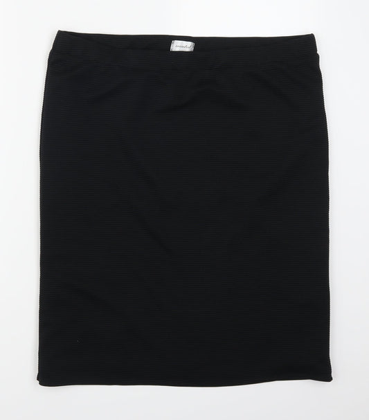 Encoded Womens Black   Straight & Pencil Skirt Size 36