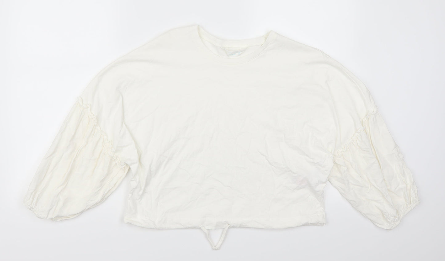 Primark Womens White   Pullover Sweatshirt Size 10