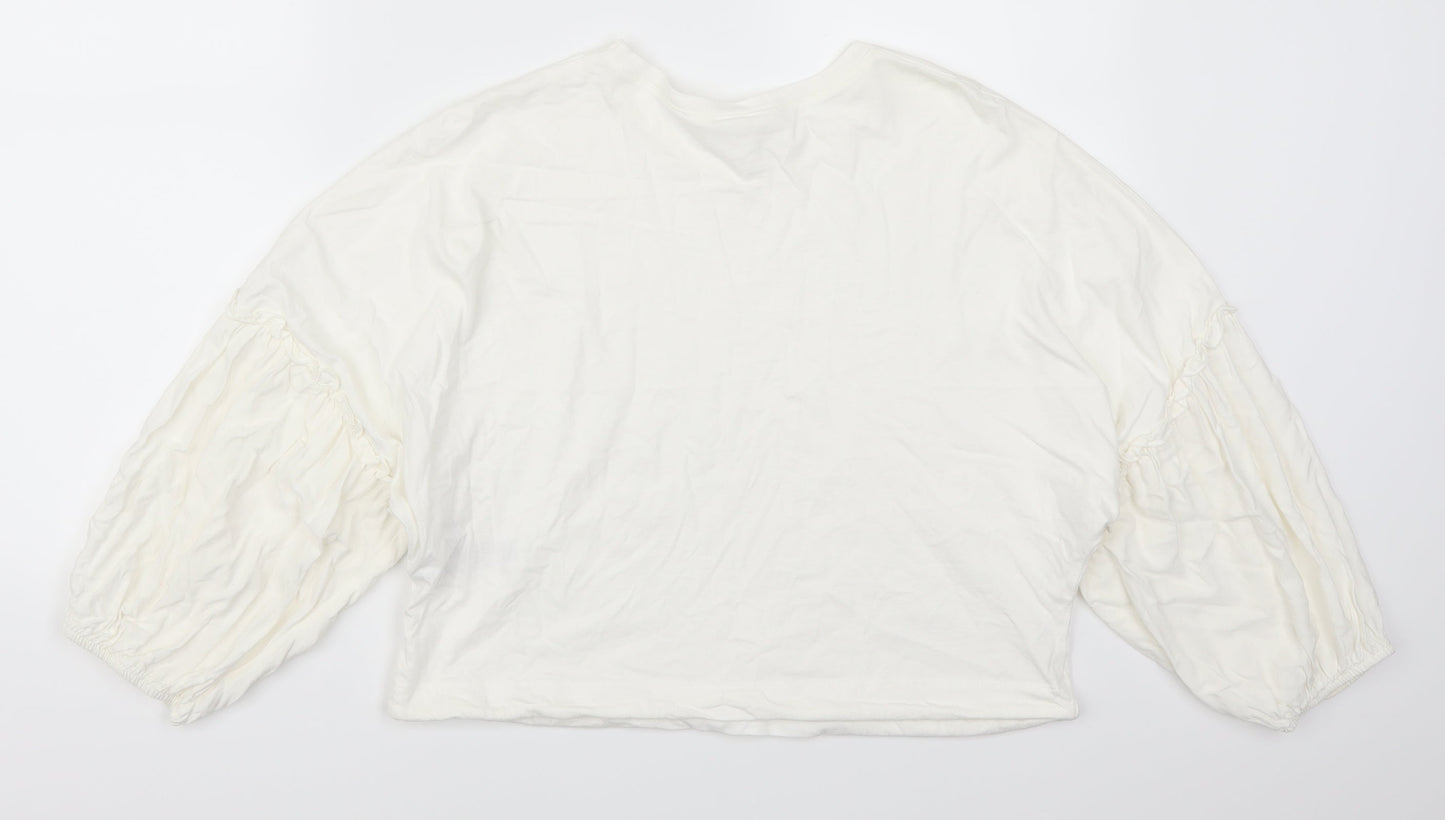 Primark Womens White   Pullover Sweatshirt Size 10