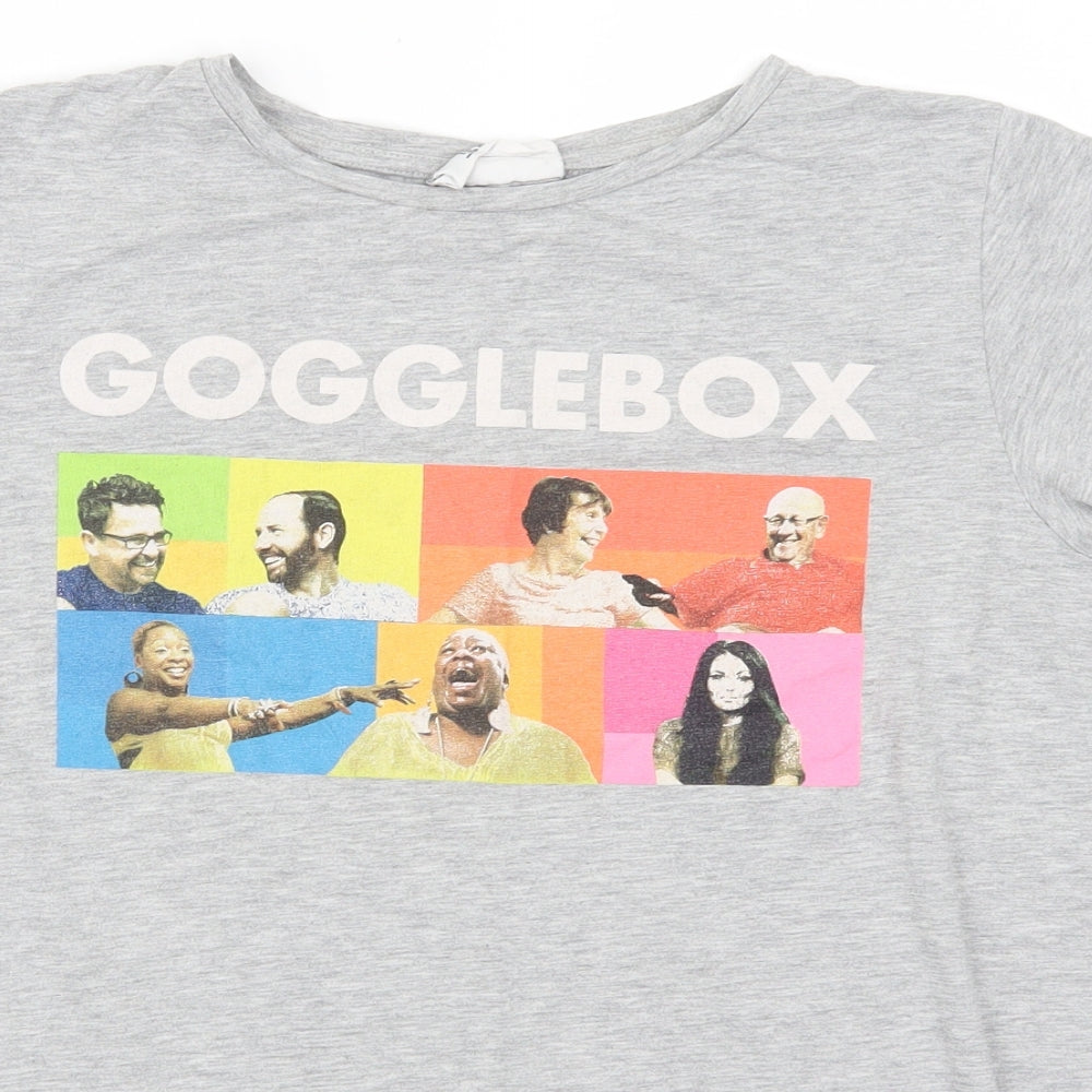 Gogglebox Womens Grey   Basic T-Shirt Size 12  - Gogglebox