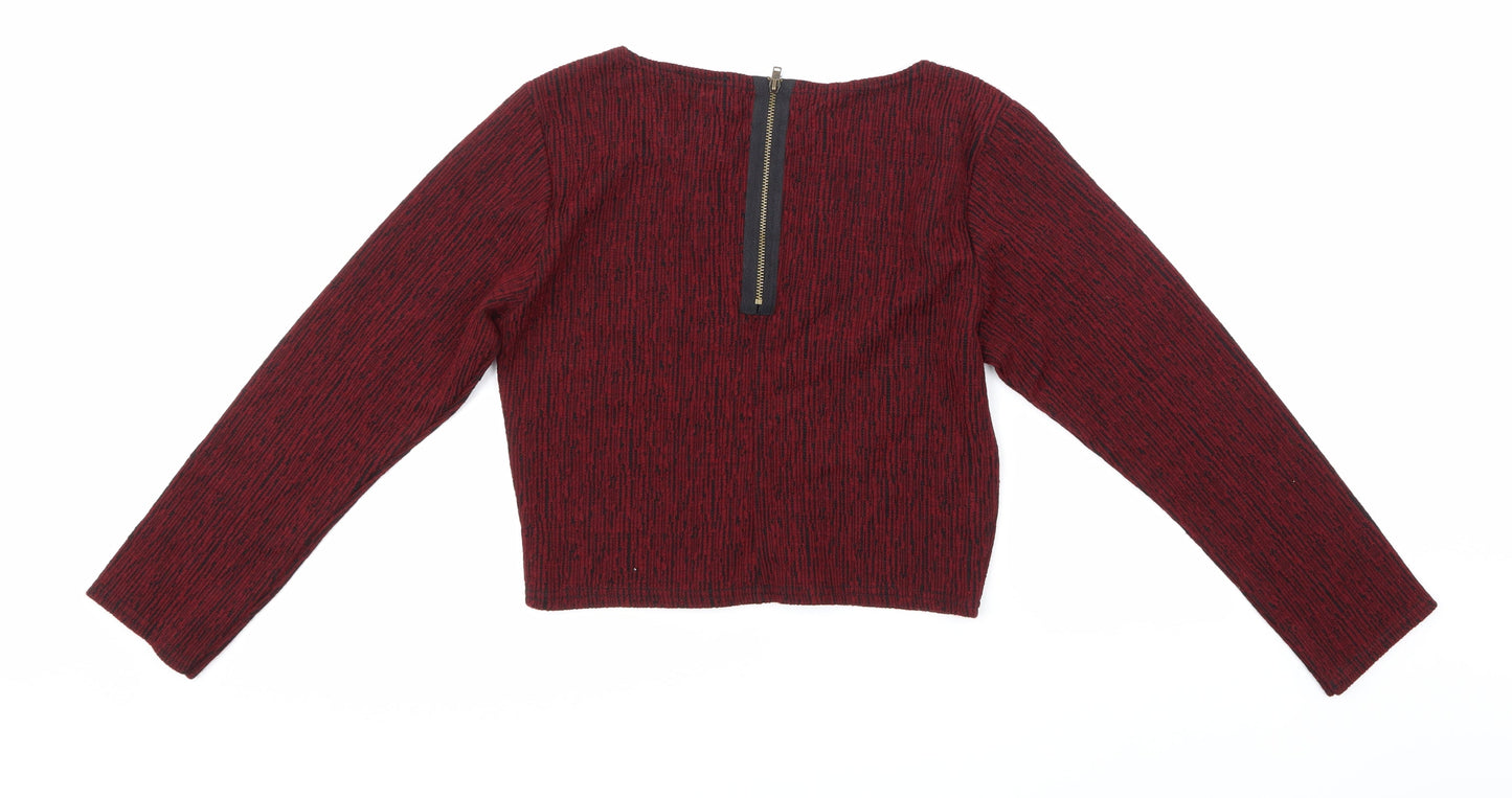 Sparkle & Fade Womens Red   Basic T-Shirt Size L