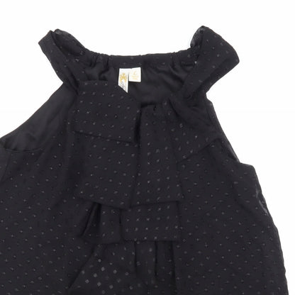 Close-up detail of Adiva women’s black basic blouse, size L