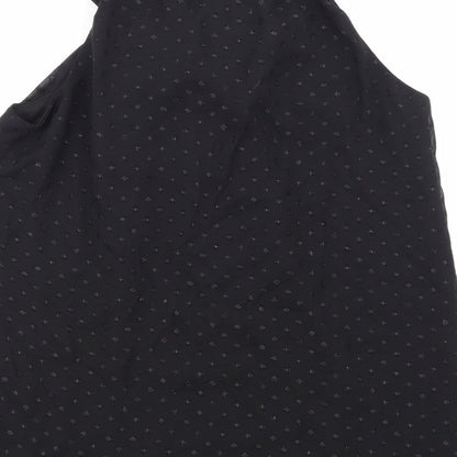 Brand and care label for Adiva women’s black basic blouse, size L