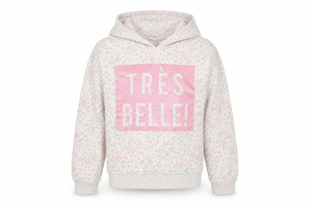Primark Girls Grey Floral  Pullover Hoodie Size 7-8 Years