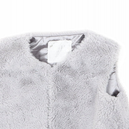 Close-up detail of Young Dimension girls’ grey gilet coat, size 2-3, years