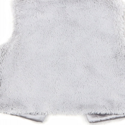 Brand and care label for Young Dimension girls’ grey gilet coat, size 2-3, years