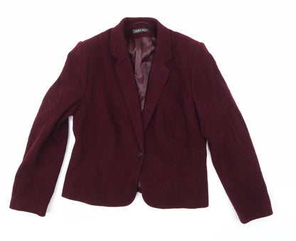 Front view of Alex & Co women’s purple jacket, size UK 16