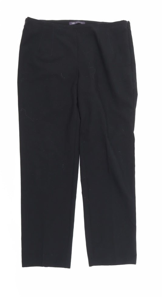 Marks and Spencer Womens Black   Trousers  Size 12 L26 in