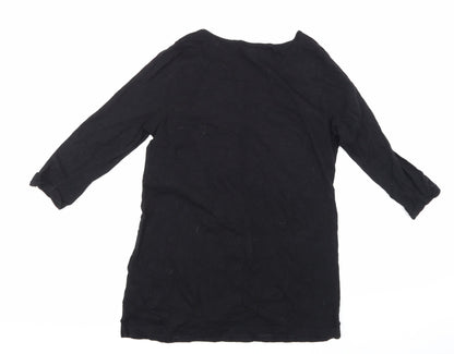 Back view of Papaya women’s black a-line, size UK 16