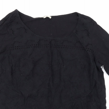 Close-up detail of Papaya women’s black a-line, size UK 16