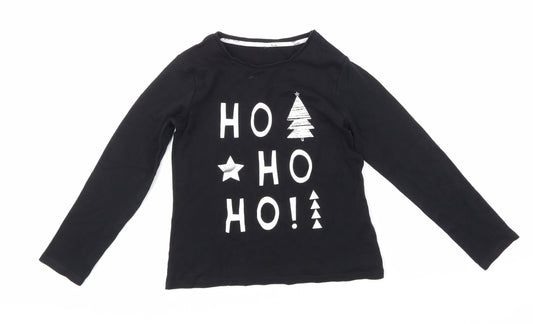 George Girls Black   Basic T-Shirt Size 9-10 Years