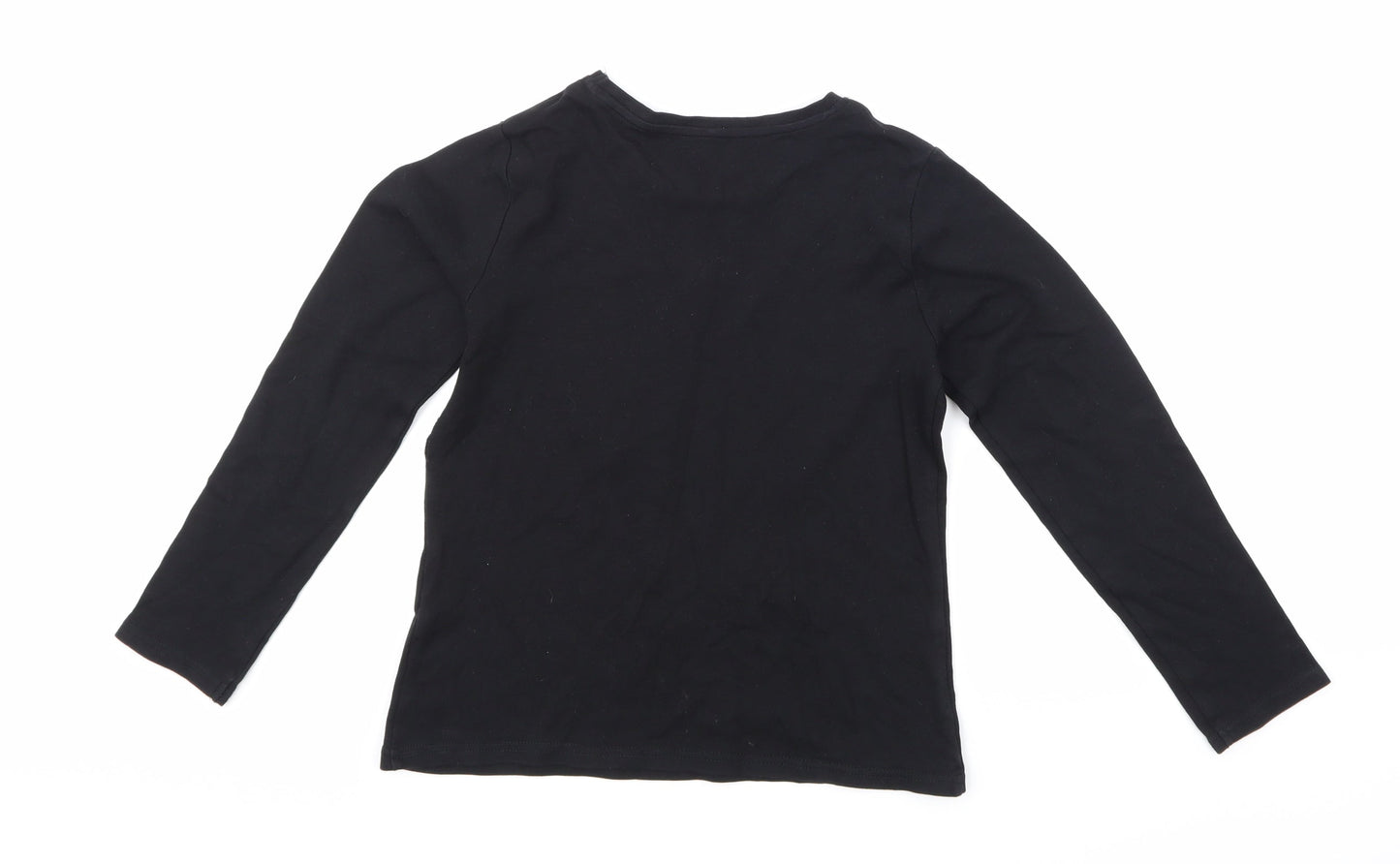 George Girls Black   Basic T-Shirt Size 9-10 Years