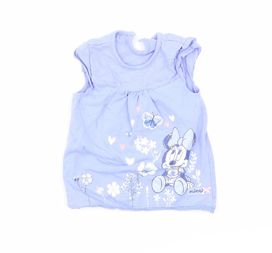 George Girls Purple   Basic T-Shirt Size 9-12 Months