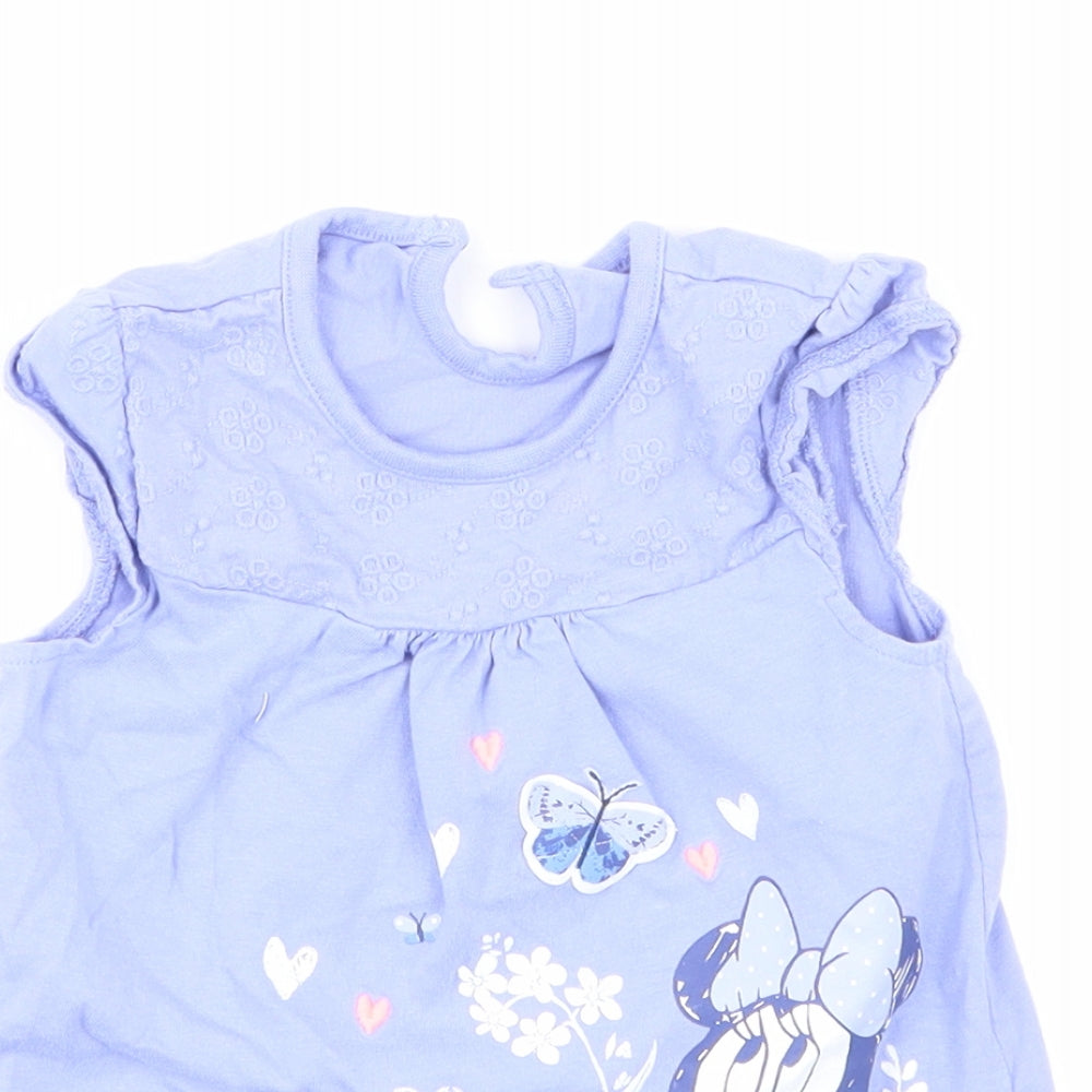 George Girls Purple   Basic T-Shirt Size 9-12 Months