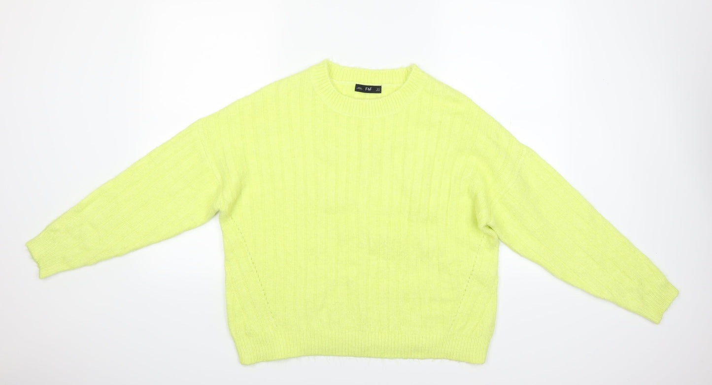 F&F Womens Yellow   Pullover Jumper Size 12