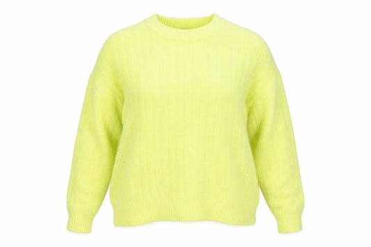 Front view of F&F women’s yellow jumper, size UK 12