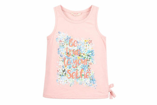 Front view of H&M girls’ pink basic tank, size 11, years