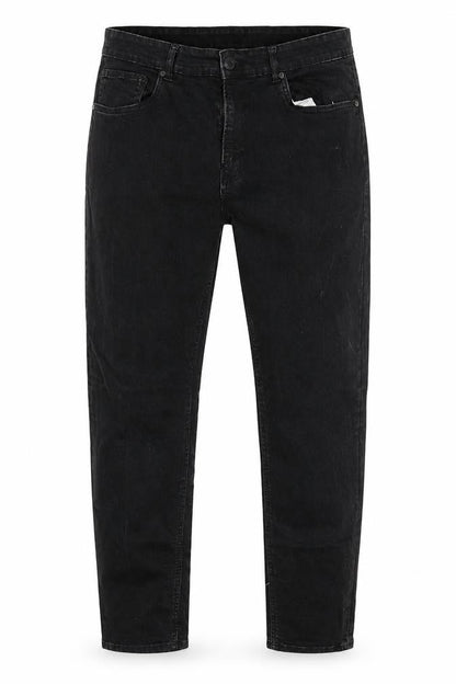 Front view of Easy Denim women’s black straight jeans, size UK 38, 30-inch leg
