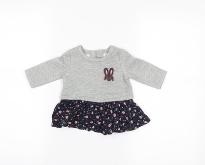 Additional front view of Matalan girls’ grey jumper, size 0-3, months