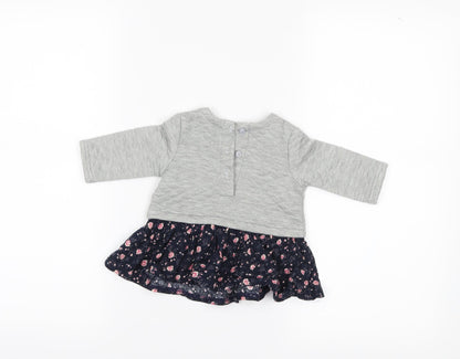 Back view of Matalan girls’ grey jumper, size 0-3, months