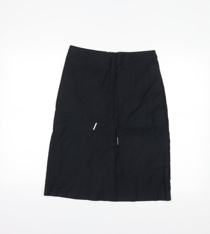 Back view of Warehouse women’s black straight & pencil skirt, size UK 10