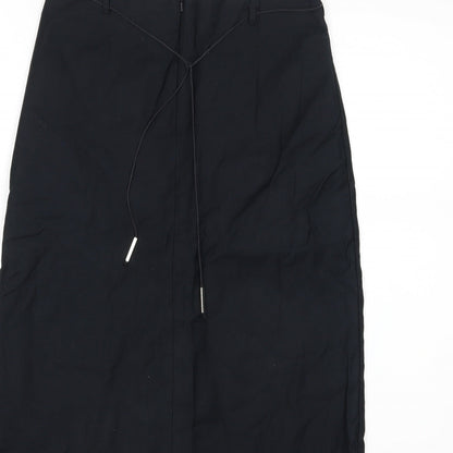 Brand and care label for Warehouse women’s black straight & pencil skirt, size UK 10