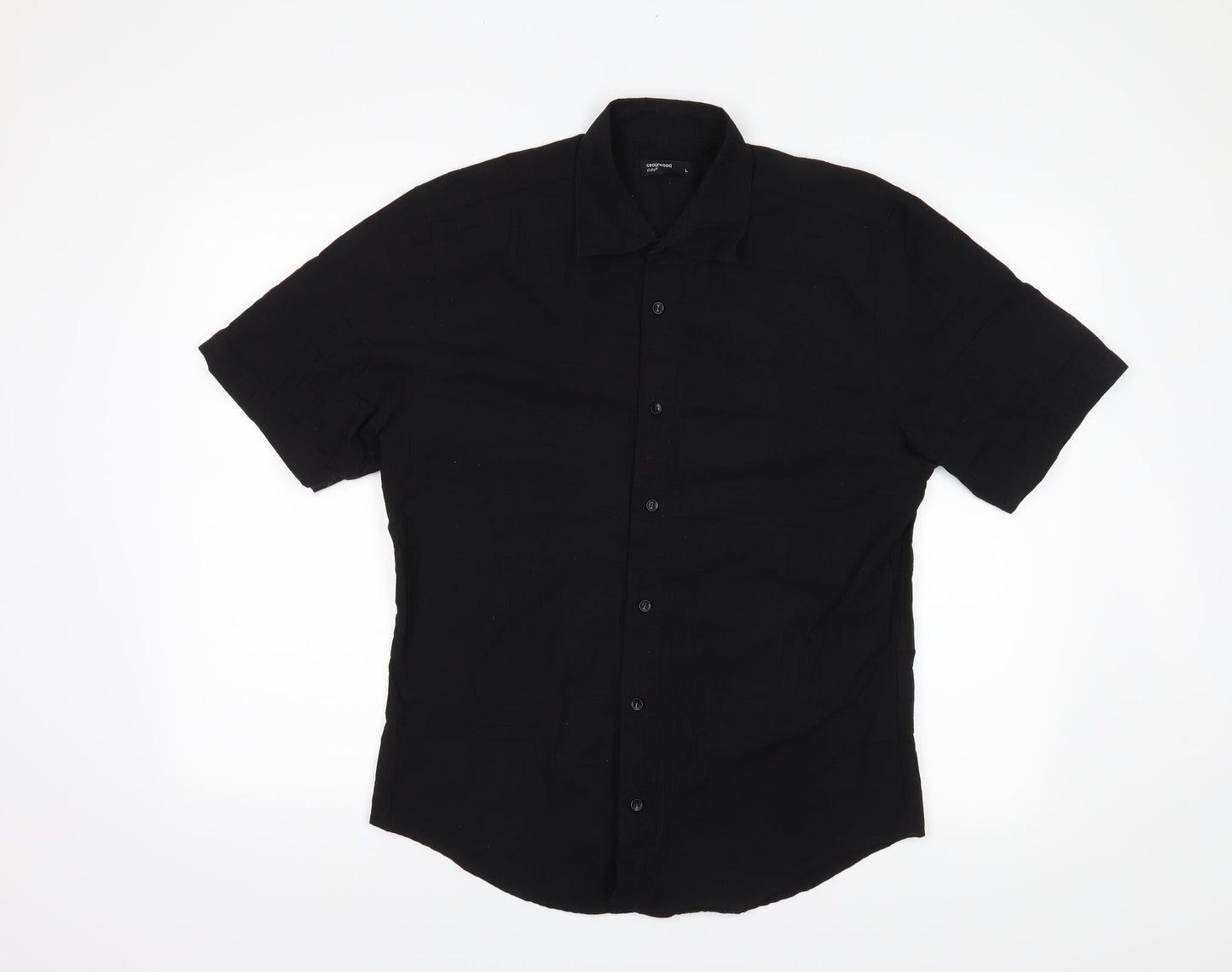 Cedar Wood State Mens Black    Button-Up Size L