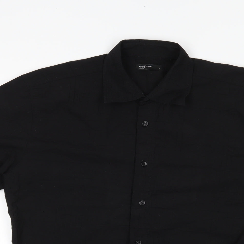 Cedar Wood State Mens Black    Button-Up Size L