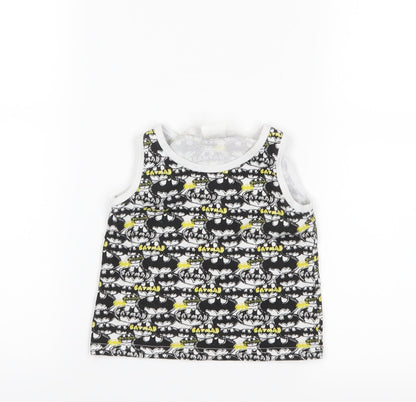 Front view of Batman boys’ white basic tank, size 3-4, years