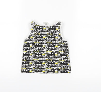 Back view of Batman boys’ white basic tank, size 3-4, years