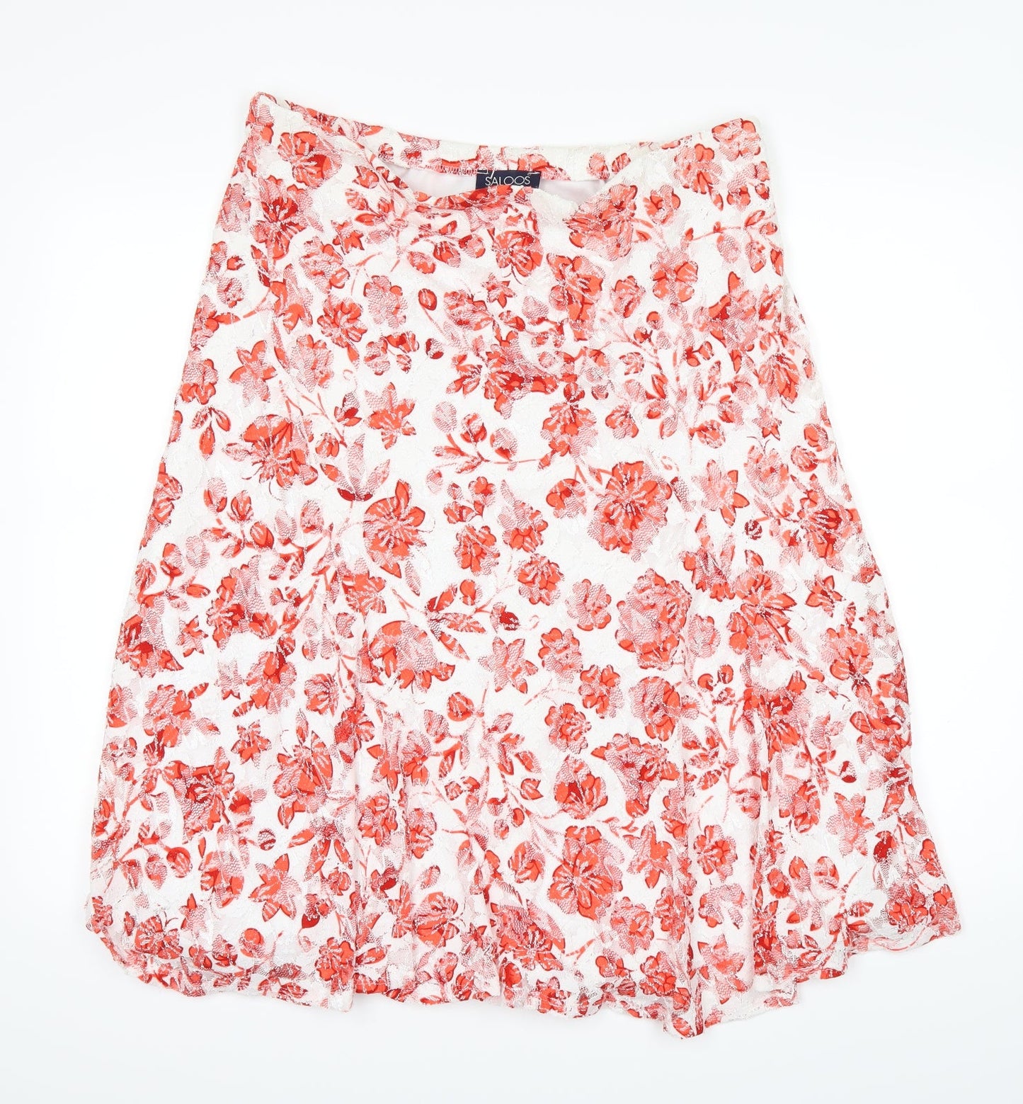 Saloos Womens Red Floral  A-Line Skirt Size XL
