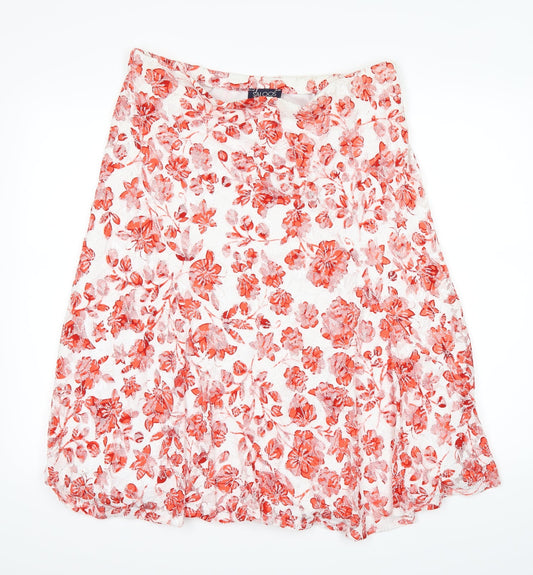 Saloos Womens Red Floral  A-Line Skirt Size XL