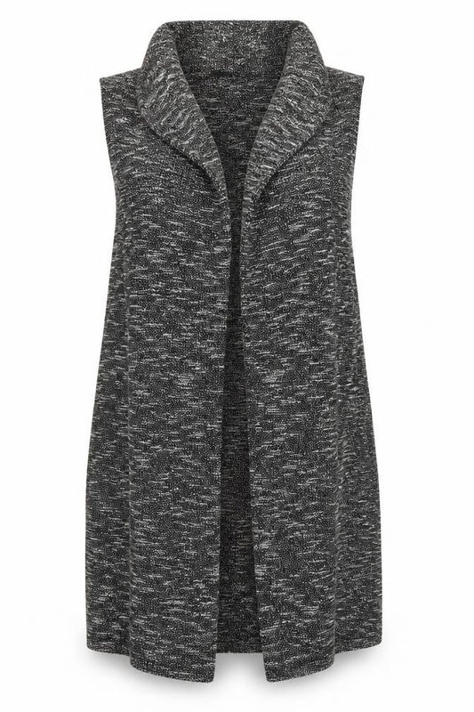 Front view of F&F women’s grey cardigan jumper, size UK 14