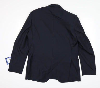 Back view of Russel men’s blue jacket, size 40