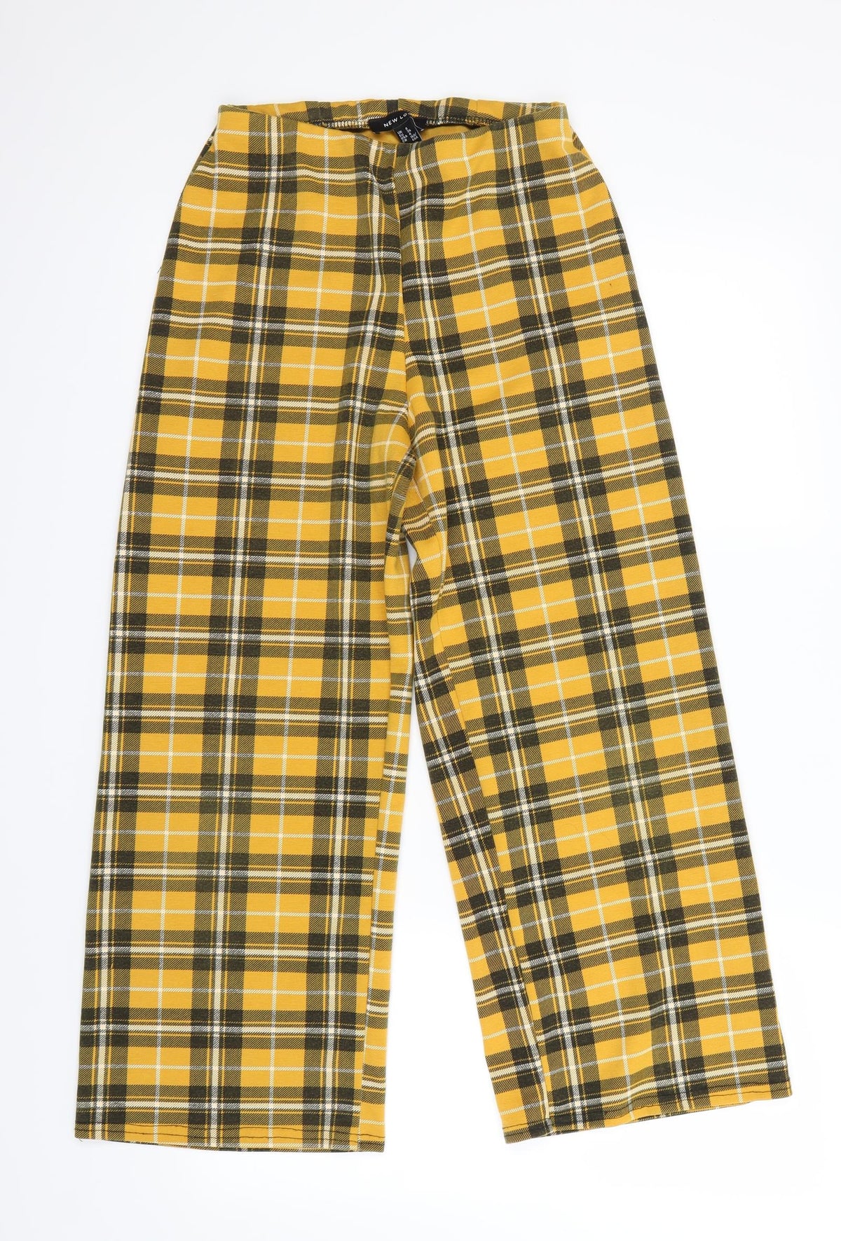 New Look Womens White Check  Capri Trousers Size 8 L25 in
