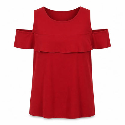 Front view of New Look women’s red basic blouse, size UK 10
