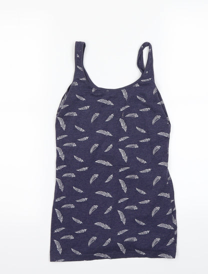 Additional front view of Atmosphere women’s blue floral basic tank, size UK 8
