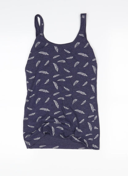 Back view of Atmosphere women’s blue floral basic tank, size UK 8
